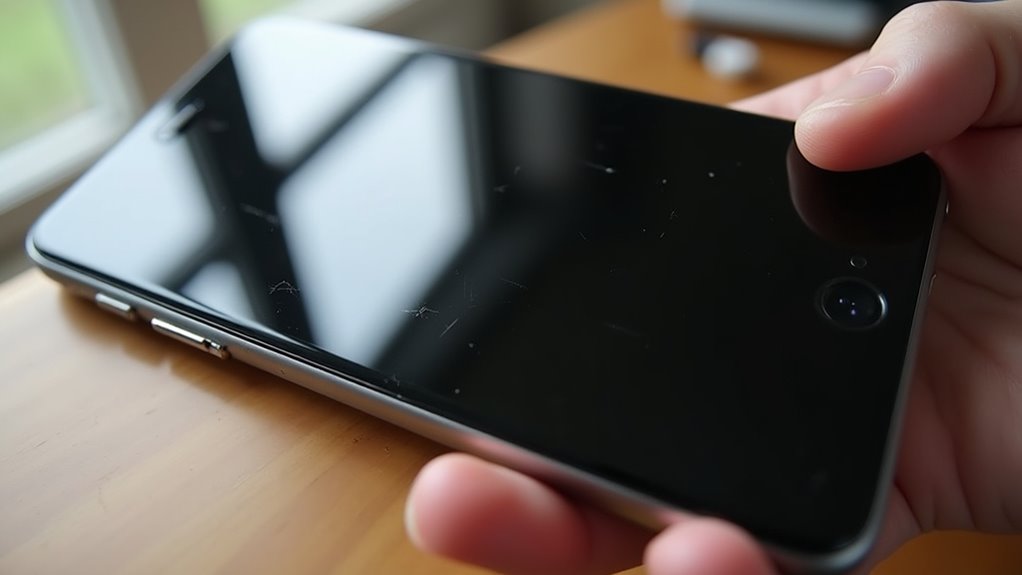 czarny ekran na iPhonie telefon działa