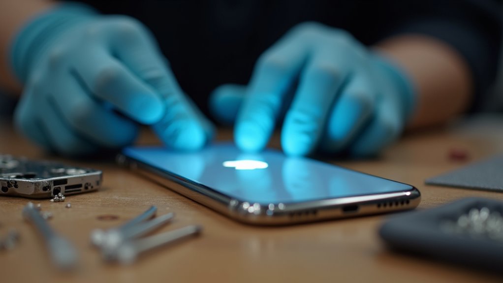 iPhone utknął na logo Apple